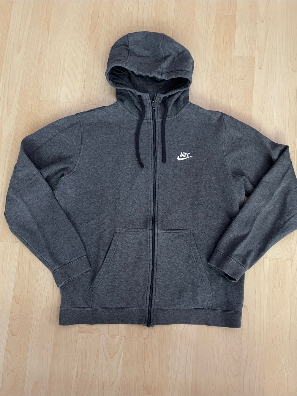 Nike Charcoal Gray Full-Zip Hooded Sweatshirt